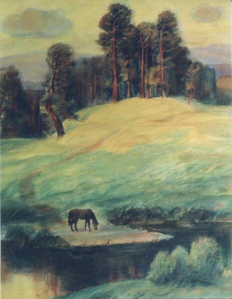 Филатов Г.А. Картина 'Пейзаж с лошадью'