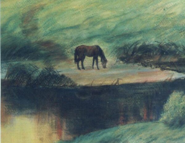 Филатов Г.А. Картина 'Пейзаж с лошадью' элементы