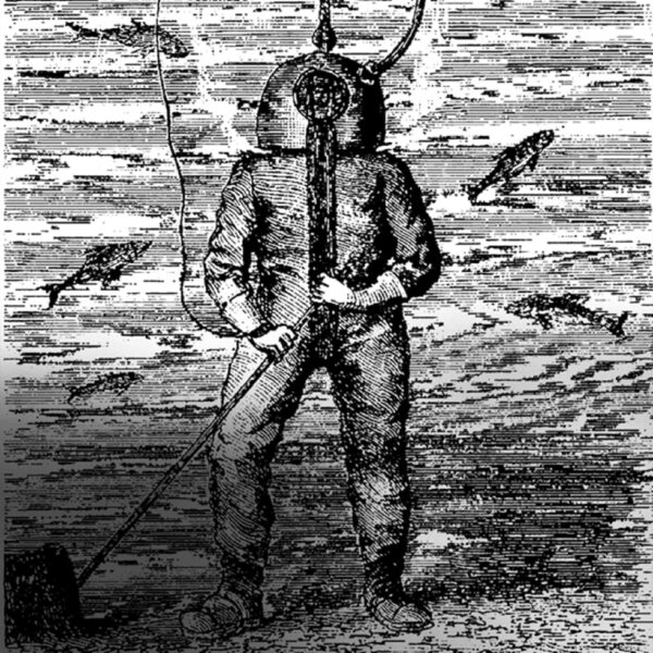 Рисунок водолазного костюма Гаузена из энциклопедии Брокгауза и Ефрона (1890–1907 гг.)